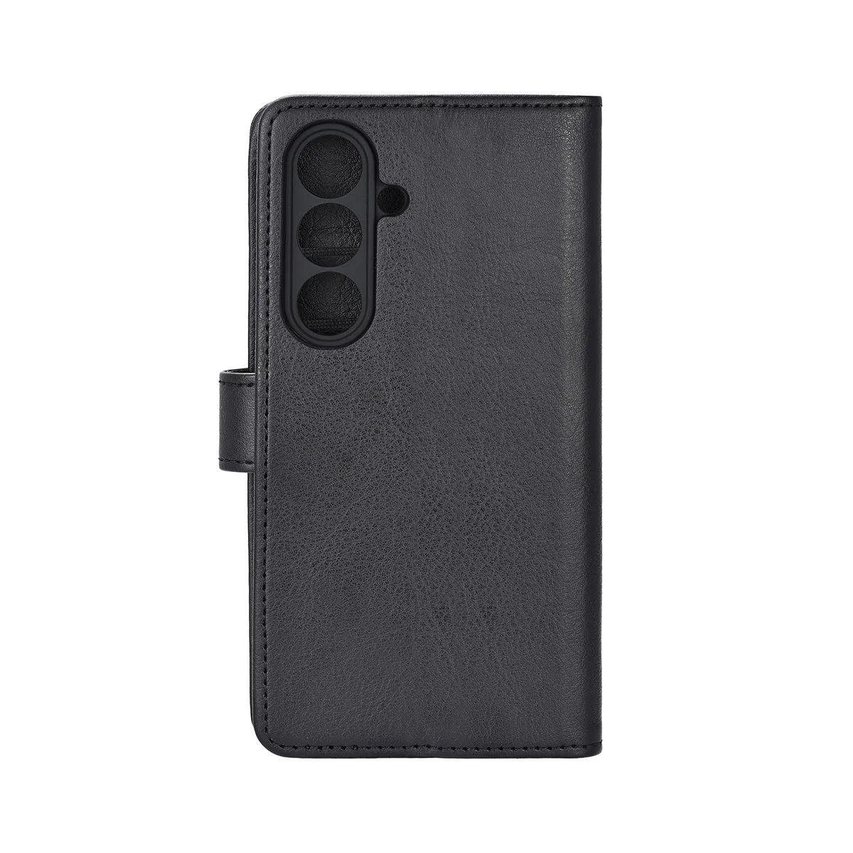 Radicover Fashion Wallet for Samsung Galaxy S26: svart vegansk skinn, RFID-beskyttelse, kamerautskjæringer, baksidevisning.