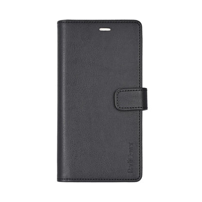 Radicover Fashion Wallet for Samsung Galaxy A57 5G: svart vegansk skinn, RFID-beskyttet, kamerautskjæringer, baksidevisning.